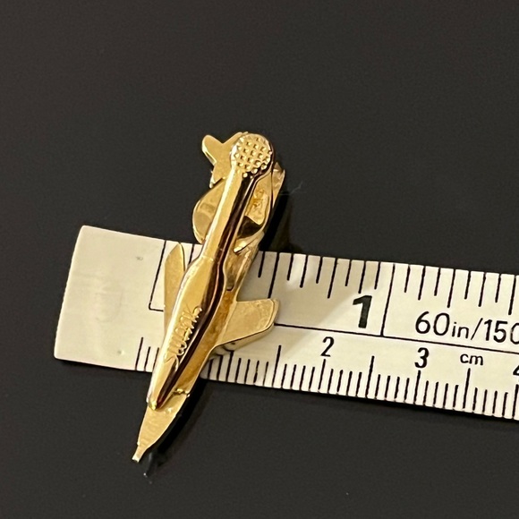 SWANK Vintage Gold Tone Airplane Tie Clip - Picture 6 of 9